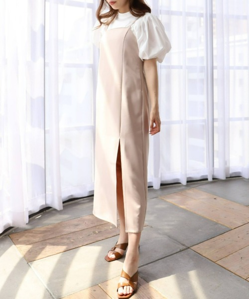 moment+（モーメントプラス）の「カットジョーゼットスリットキャミワンピース（ワンピース・レディース・ブラック/アイボリー/グレイッシュベージュ/ブラウン/チャコールグレー・S/M/L）」の21枚目の写真