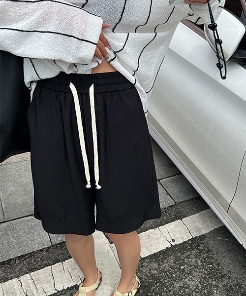chuclla(チュクラ)の「リラックスストレートショーツ je-101 chw22s143(その他パンツ・レディース・ブラック/アイボリー・S/M/L)」の9枚目の写真
