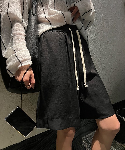 chuclla(チュクラ)の「リラックスストレートショーツ je-101 chw22s143(その他パンツ・レディース・ブラック/アイボリー・S/M/L)」の14枚目の写真