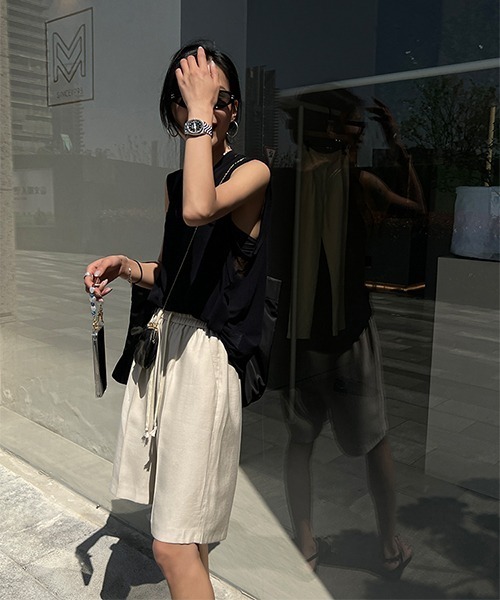 chuclla(チュクラ)の「リラックスストレートショーツ je-101 chw22s143(その他パンツ・レディース・ブラック/アイボリー・S/M/L)」の11枚目の写真