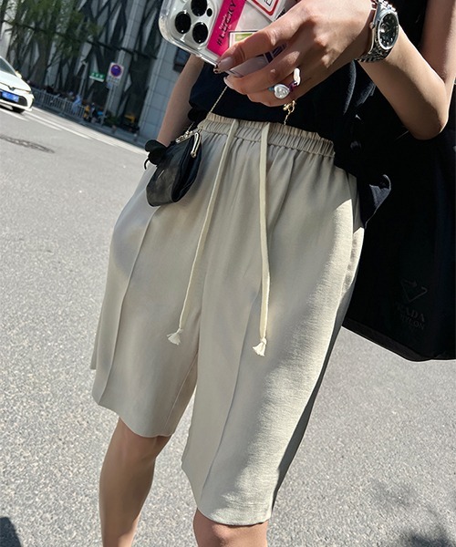 chuclla(チュクラ)の「リラックスストレートショーツ je-101 chw22s143(その他パンツ・レディース・ブラック/アイボリー・S/M/L)」の13枚目の写真