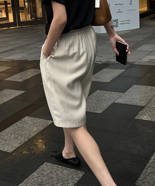 chuclla(チュクラ)の「リラックスストレートショーツ je-101 chw22s143(その他パンツ・レディース・ブラック/アイボリー・S/M/L)」の10枚目の写真