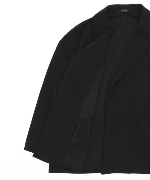 Bling Leads（ブリングリーズ）の「★ Bling Leads★梨地ルーズダブルテーラード（テーラードジャケット・レディース・ブラック/ブラウン/ベージュ/グレイッシュベージュ・FREE）」の6枚目の写真