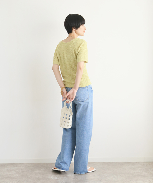 B.C STOCK(ベーセーストック)の「フクレカットプルオーバー(Tシャツ/カットソー・レディース・ホワイト/ブラック/イエロー・FREE)」の6枚目の写真