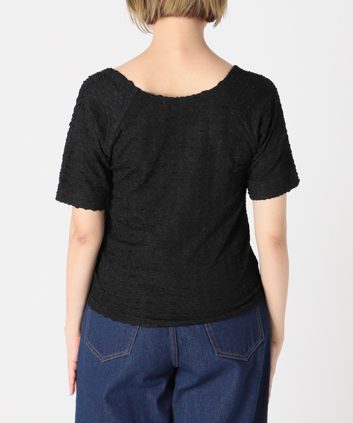 B.C STOCK(ベーセーストック)の「フクレカットプルオーバー(Tシャツ/カットソー・レディース・ホワイト/ブラック/イエロー・FREE)」の9枚目の写真