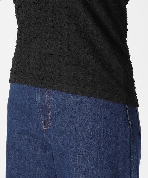 B.C STOCK(ベーセーストック)の「フクレカットプルオーバー(Tシャツ/カットソー・レディース・ホワイト/ブラック/イエロー・FREE)」の14枚目の写真