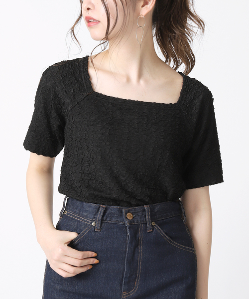 B.C STOCK(ベーセーストック)の「フクレカットプルオーバー(Tシャツ/カットソー・レディース・ホワイト/ブラック/イエロー・FREE)」の21枚目の写真