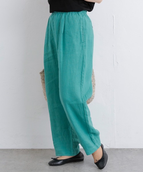 PUAL CE CIN（ピュアルセシン）の「麻キャンバスリラックスパンツ（その他パンツ・レディース・ベージュ/グリーン/イエロー/ピンク・FREE）」の2枚目の写真