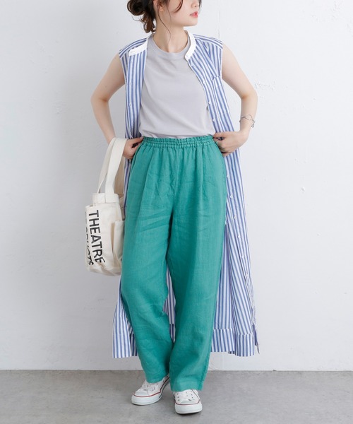 PUAL CE CIN（ピュアルセシン）の「麻キャンバスリラックスパンツ（その他パンツ・レディース・ベージュ/グリーン/イエロー/ピンク・FREE）」の14枚目の写真