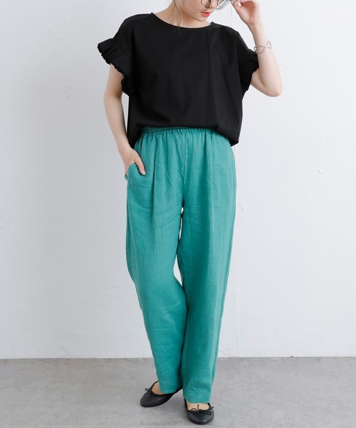 PUAL CE CIN（ピュアルセシン）の「麻キャンバスリラックスパンツ（その他パンツ・レディース・ベージュ/グリーン/イエロー/ピンク・FREE）」の13枚目の写真