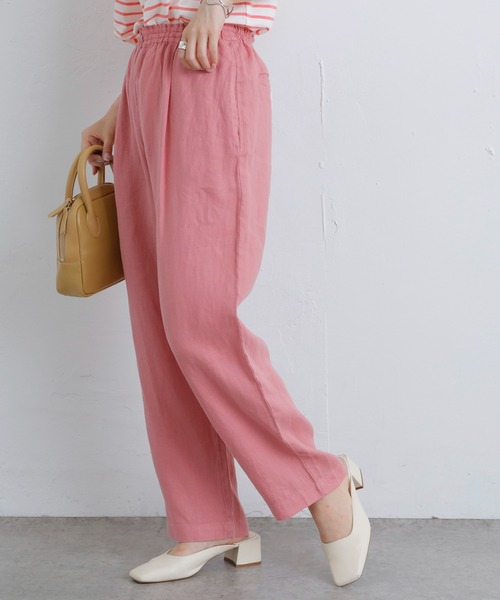 PUAL CE CIN（ピュアルセシン）の「麻キャンバスリラックスパンツ（その他パンツ・レディース・ベージュ/グリーン/イエロー/ピンク・FREE）」の6枚目の写真