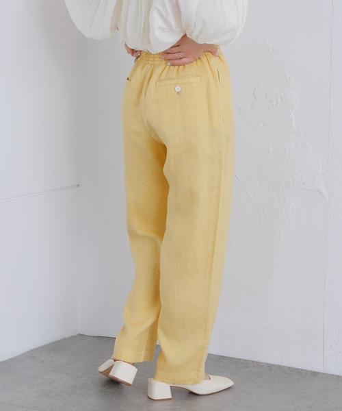 ピュアルセシン　ベルト付きタックパンツ　ベージュ　フリーサイズ pual ce cin パンツ ベルト付きタックパンツ レディース