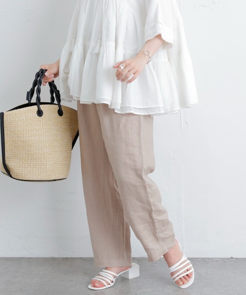 PUAL CE CIN（ピュアルセシン）の「麻キャンバスリラックスパンツ（その他パンツ・レディース・ベージュ/グリーン/イエロー/ピンク・FREE）」の16枚目の写真