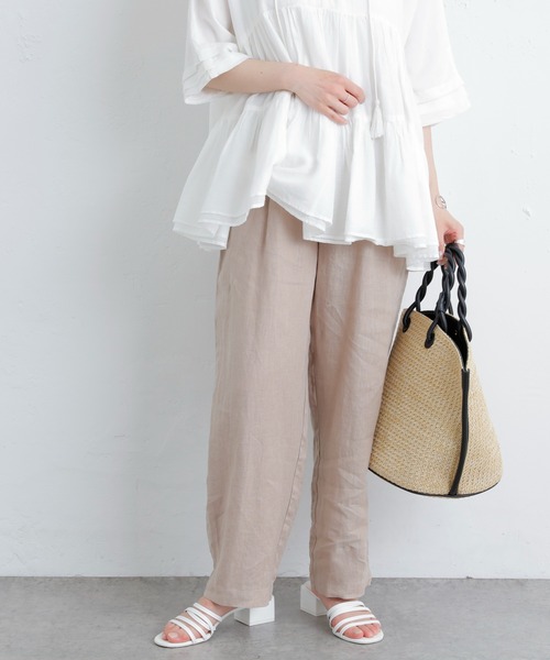 PUAL CE CIN（ピュアルセシン）の「麻キャンバスリラックスパンツ（その他パンツ・レディース・ベージュ/グリーン/イエロー/ピンク・FREE）」の15枚目の写真