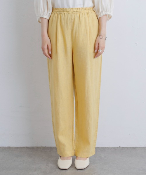PUAL CE CIN（ピュアルセシン）の「麻キャンバスリラックスパンツ（その他パンツ・レディース・ベージュ/グリーン/イエロー/ピンク・FREE）」の18枚目の写真