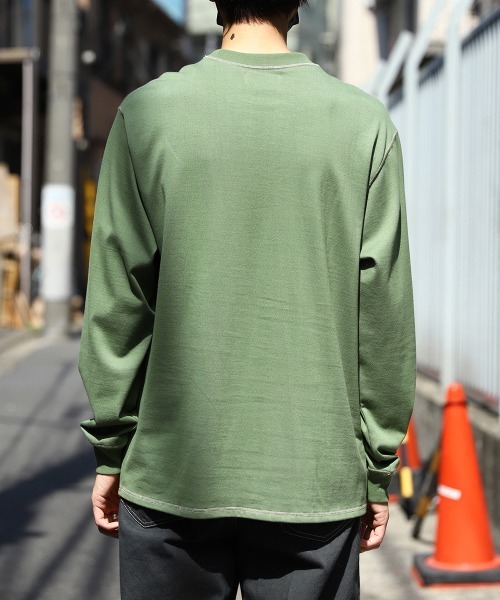 marka（マーカ）の「marka / マーカ：POCKET TEE L/S - 60//2 organic cotton compact knit -：M22C-03CS02C[COR]（Tシャツ/カットソー・メンズ・グリーン/ブラック/ベージュ・3/1/2）」の10枚目の写真
