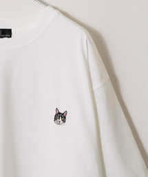 ZIP FIVE | 動物ワンポイント刺繍半袖Tシャツ/ネコ/柴イヌ/クマ(Tシャツ/カットソー)