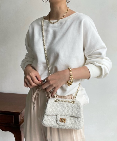 DouDou(ドゥドゥ)の「【新色追加】AW スウェットプルオーバー(スウェット・レディース・チャコールグレー/パープル/オフホワイト/ピンク/ブラウン/ピンク系その他/グレイッシュベージュ・FREE)」の2枚目の写真