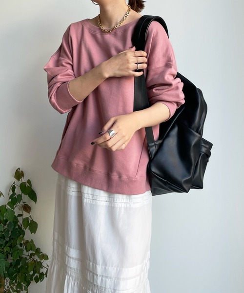 DouDou(ドゥドゥ)の「【新色追加】AW スウェットプルオーバー(スウェット・レディース・チャコールグレー/パープル/オフホワイト/ピンク/ブラウン/ピンク系その他/グレイッシュベージュ・FREE)」の6枚目の写真