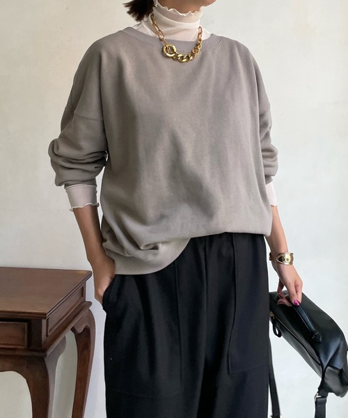 DouDou(ドゥドゥ)の「【新色追加】AW スウェットプルオーバー(スウェット・レディース・チャコールグレー/パープル/オフホワイト/ピンク/ブラウン/ピンク系その他/グレイッシュベージュ・FREE)」の5枚目の写真