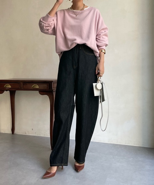 DouDou(ドゥドゥ)の「【新色追加】AW スウェットプルオーバー(スウェット・レディース・チャコールグレー/パープル/オフホワイト/ピンク/ブラウン/ピンク系その他/グレイッシュベージュ・FREE)」の13枚目の写真