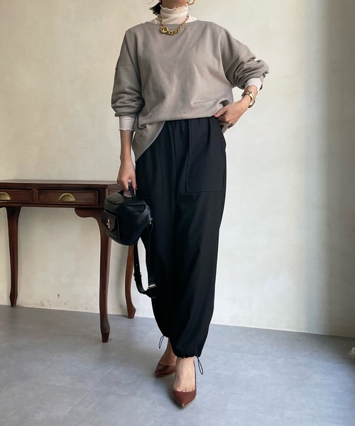 DouDou(ドゥドゥ)の「【新色追加】AW スウェットプルオーバー(スウェット・レディース・チャコールグレー/パープル/オフホワイト/ピンク/ブラウン/ピンク系その他/グレイッシュベージュ・FREE)」の19枚目の写真