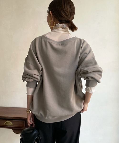 DouDou(ドゥドゥ)の「【新色追加】AW スウェットプルオーバー(スウェット・レディース・チャコールグレー/パープル/オフホワイト/ピンク/ブラウン/ピンク系その他/グレイッシュベージュ・FREE)」の14枚目の写真