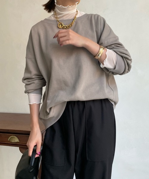 DouDou(ドゥドゥ)の「【新色追加】AW スウェットプルオーバー(スウェット・レディース・チャコールグレー/パープル/オフホワイト/ピンク/ブラウン/ピンク系その他/グレイッシュベージュ・FREE)」の17枚目の写真