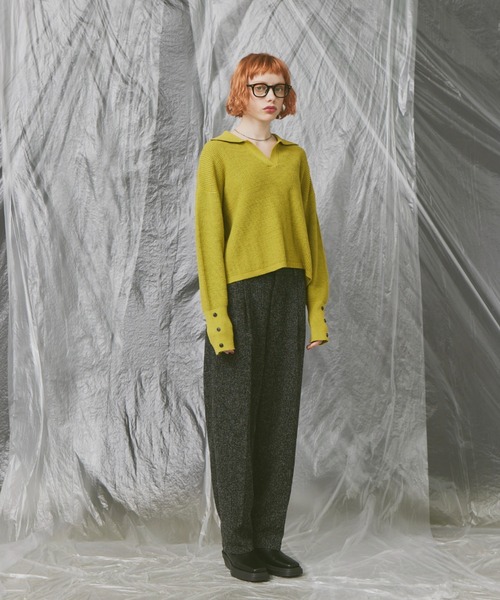 Happy John(ハッピージョン)の「skipper knit tops/スキッパーニットトップス(ニット/セーター・レディース・グレー/グリーン/ブラック・FREE)」の19枚目の写真