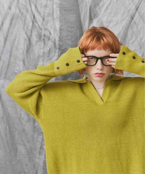 Happy John(ハッピージョン)の「skipper knit tops/スキッパーニットトップス(ニット/セーター・レディース・グレー/グリーン/ブラック・FREE)」の18枚目の写真
