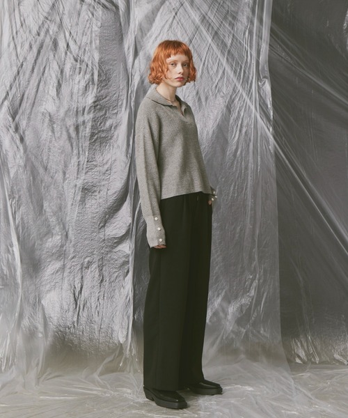 Happy John(ハッピージョン)の「skipper knit tops/スキッパーニットトップス(ニット/セーター・レディース・グレー/グリーン/ブラック・FREE)」の12枚目の写真