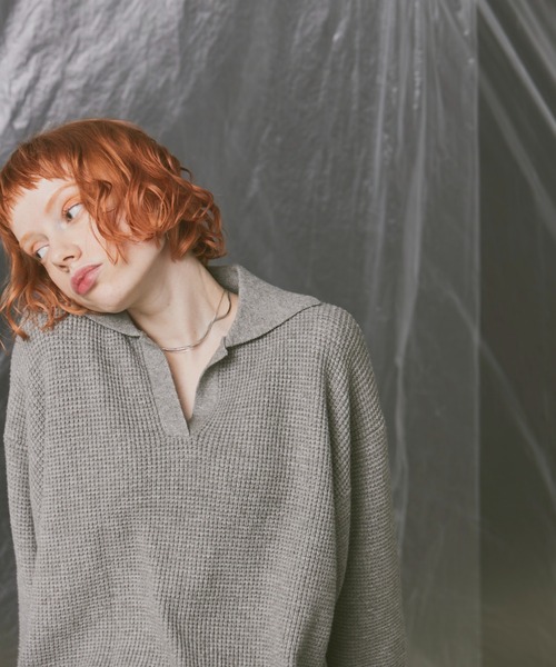 Happy John(ハッピージョン)の「skipper knit tops/スキッパーニットトップス(ニット/セーター・レディース・グレー/グリーン/ブラック・FREE)」の10枚目の写真