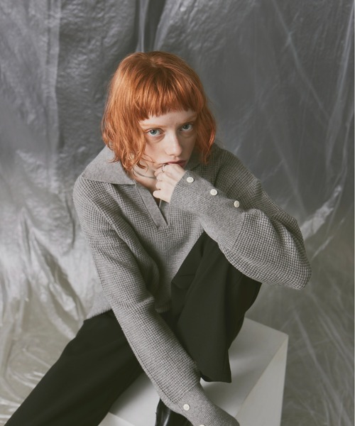 Happy John(ハッピージョン)の「skipper knit tops/スキッパーニットトップス(ニット/セーター・レディース・グレー/グリーン/ブラック・FREE)」の11枚目の写真