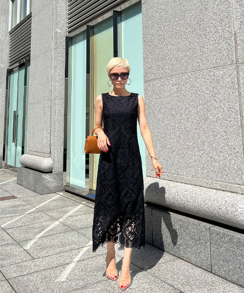 JENNE ジェンヌ　総レース8分フレア袖ワンピース　Sサイズ　ブラック 総レース8分フレア袖ワンピース｜JENNE(ジェンヌ)公式通販：パリ