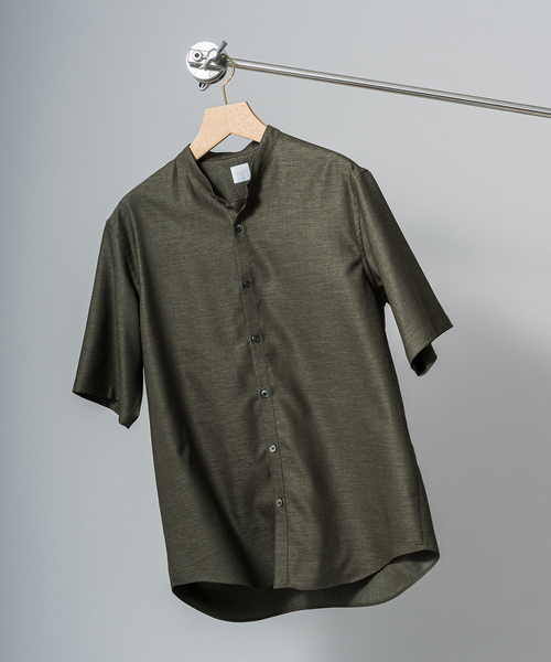 EDIFICE（エディフィス）の「“RIRANCHA(R) / リランチェ” リネンライク バンドカラー 半袖シャツ（シャツ/ブラウス・メンズ・ホワイト/ベージュ/グリーン系その他/ネイビー/イエロー・SMALL/MEDIUM/LARGE/X-LARGE）」の4枚目の写真