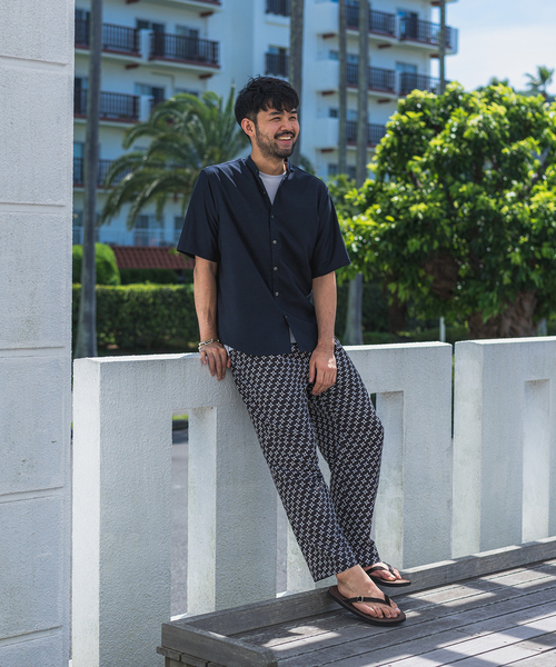 EDIFICE（エディフィス）の「“RIRANCHA(R) / リランチェ” リネンライク バンドカラー 半袖シャツ（シャツ/ブラウス・メンズ・ホワイト/ベージュ/グリーン系その他/ネイビー/イエロー・SMALL/MEDIUM/LARGE/X-LARGE）」の6枚目の写真