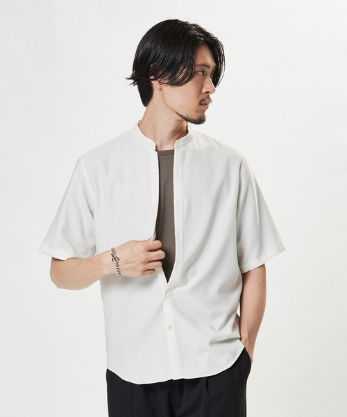 EDIFICE（エディフィス）の「“RIRANCHA(R) / リランチェ” リネンライク バンドカラー 半袖シャツ（シャツ/ブラウス・メンズ・ホワイト/ベージュ/グリーン系その他/ネイビー/イエロー・SMALL/MEDIUM/LARGE/X-LARGE）」の16枚目の写真