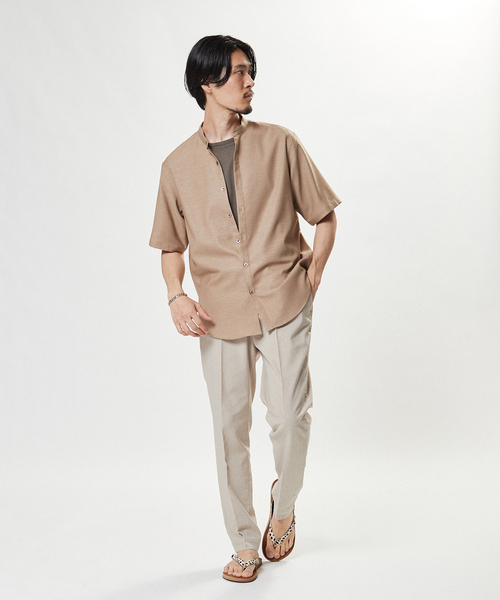 EDIFICE（エディフィス）の「“RIRANCHA(R) / リランチェ” リネンライク バンドカラー 半袖シャツ（シャツ/ブラウス・メンズ・ホワイト/ベージュ/グリーン系その他/ネイビー/イエロー・SMALL/MEDIUM/LARGE/X-LARGE）」の19枚目の写真