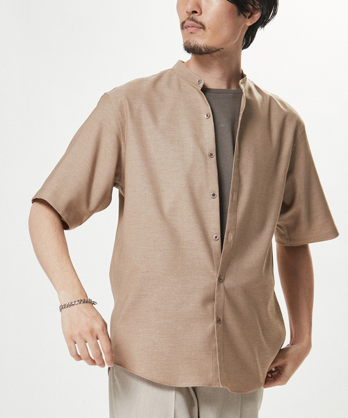 EDIFICE（エディフィス）の「“RIRANCHA(R) / リランチェ” リネンライク バンドカラー 半袖シャツ（シャツ/ブラウス・メンズ・ホワイト/ベージュ/グリーン系その他/ネイビー/イエロー・SMALL/MEDIUM/LARGE/X-LARGE）」の20枚目の写真