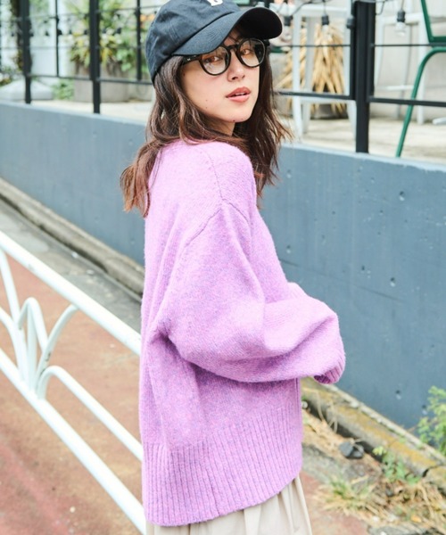 Auntie Rosa Holiday（アンティローザホリデー）の「クルーネックワイドシルエットプルオーバー（ニット/セーター・レディース・オレンジ/グレー/パープル/イエロー/アイボリー・FREE）」の3枚目の写真