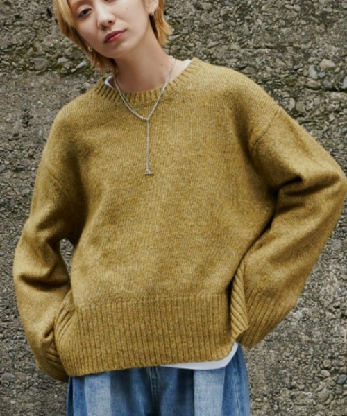 Auntie Rosa Holiday（アンティローザホリデー）の「クルーネックワイドシルエットプルオーバー（ニット/セーター・レディース・オレンジ/グレー/パープル/イエロー/アイボリー・FREE）」の4枚目の写真