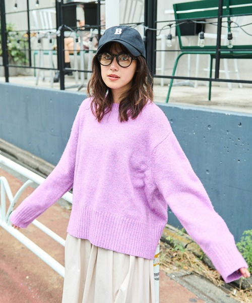 Auntie Rosa Holiday（アンティローザホリデー）の「クルーネックワイドシルエットプルオーバー（ニット/セーター・レディース・オレンジ/グレー/パープル/イエロー/アイボリー・FREE）」の20枚目の写真