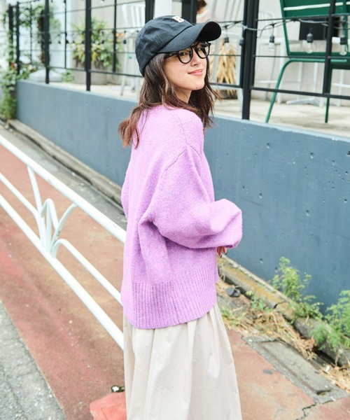 Auntie Rosa Holiday（アンティローザホリデー）の「クルーネックワイドシルエットプルオーバー（ニット/セーター・レディース・オレンジ/グレー/パープル/イエロー/アイボリー・FREE）」の21枚目の写真