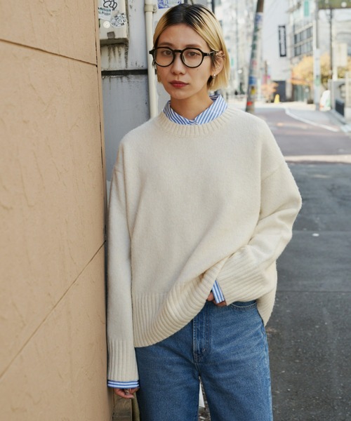 Auntie Rosa Holiday（アンティローザホリデー）の「クルーネックワイドシルエットプルオーバー（ニット/セーター・レディース・オレンジ/グレー/パープル/イエロー/アイボリー・FREE）」の7枚目の写真