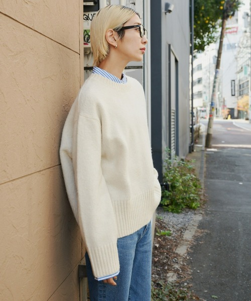 Auntie Rosa Holiday（アンティローザホリデー）の「クルーネックワイドシルエットプルオーバー（ニット/セーター・レディース・オレンジ/グレー/パープル/イエロー/アイボリー・FREE）」の8枚目の写真