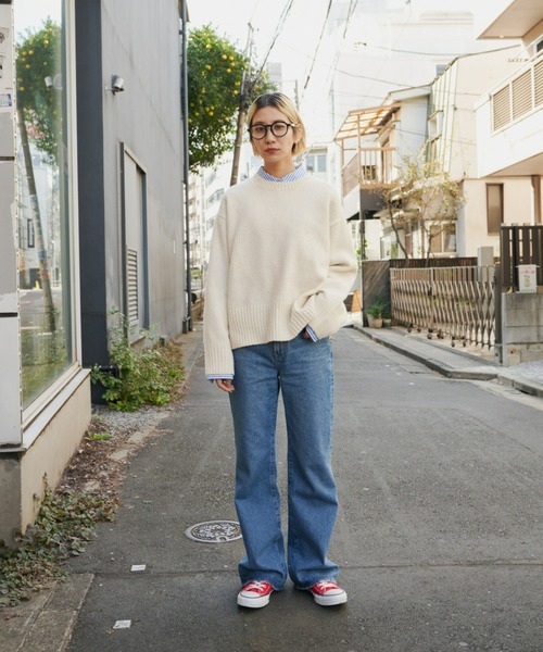 Auntie Rosa Holiday（アンティローザホリデー）の「クルーネックワイドシルエットプルオーバー（ニット/セーター・レディース・オレンジ/グレー/パープル/イエロー/アイボリー・FREE）」の9枚目の写真