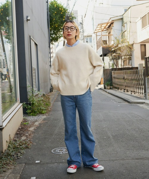 Auntie Rosa Holiday（アンティローザホリデー）の「クルーネックワイドシルエットプルオーバー（ニット/セーター・レディース・オレンジ/グレー/パープル/イエロー/アイボリー・FREE）」の10枚目の写真