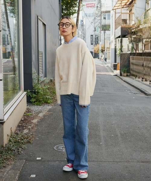 Auntie Rosa Holiday（アンティローザホリデー）の「クルーネックワイドシルエットプルオーバー（ニット/セーター・レディース・オレンジ/グレー/パープル/イエロー/アイボリー・FREE）」の11枚目の写真