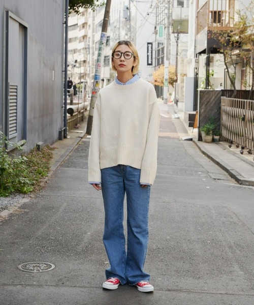 Auntie Rosa Holiday（アンティローザホリデー）の「クルーネックワイドシルエットプルオーバー（ニット/セーター・レディース・オレンジ/グレー/パープル/イエロー/アイボリー・FREE）」の14枚目の写真