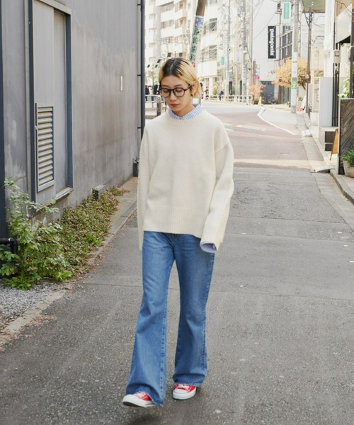 Auntie Rosa Holiday（アンティローザホリデー）の「クルーネックワイドシルエットプルオーバー（ニット/セーター・レディース・オレンジ/グレー/パープル/イエロー/アイボリー・FREE）」の15枚目の写真